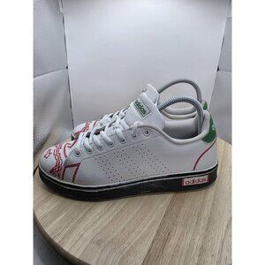 adidas Men's Advantage Sneaker Shoes White/Red/Green SIZE 8 US Customized